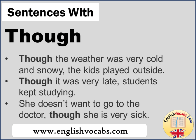 Sentences With Though In A Sentence Though English Vocabs