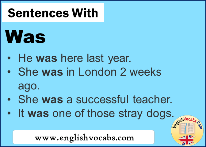 Sentences with Was, In a sentence Was