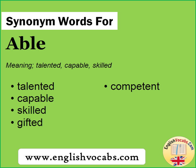 Synonym For Able What Is Synonym Word Able English Vocabs