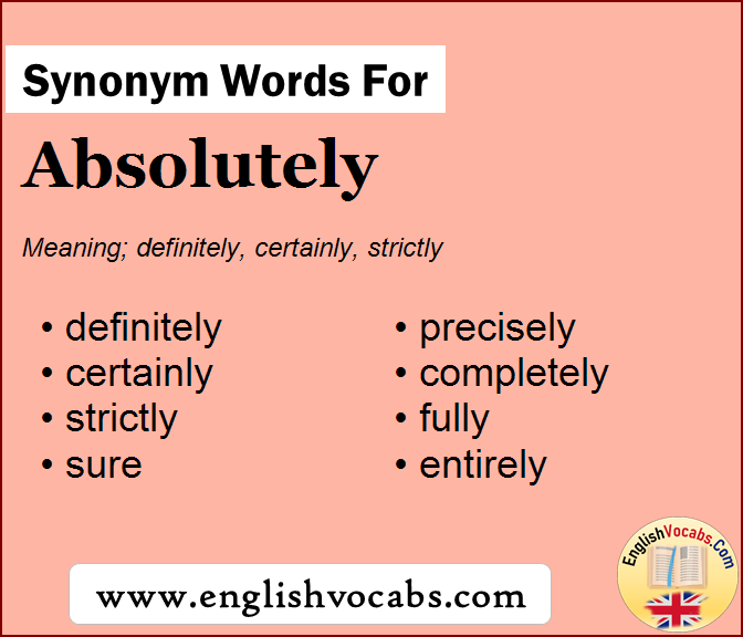Synonym for Absolutely, what is synonym word Absolutely