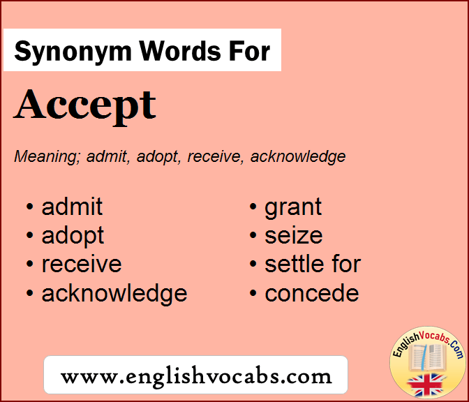 Synonym for Accept, what is synonym word Accept