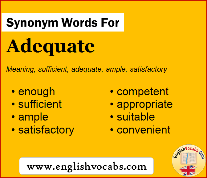 Synonym for Adequate, what is synonym word Adequate