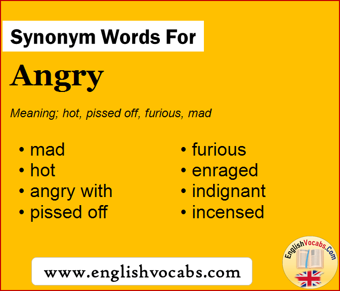 Synonym for Angry, what is synonym word Angry