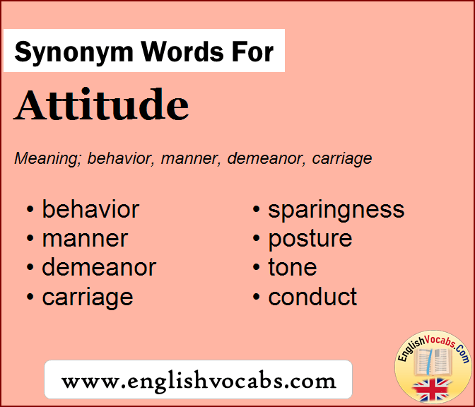 Synonym for Attitude, what is synonym word Attitude English Vocabs