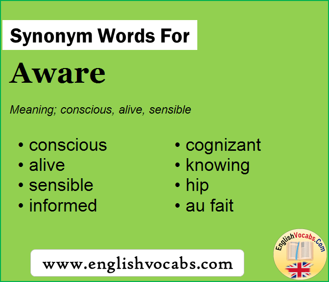 Synonym for Aware, what is synonym word Aware