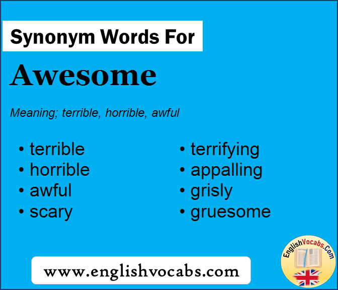 Synonym For Awesome What Is Synonym Word Awesome English Vocabs