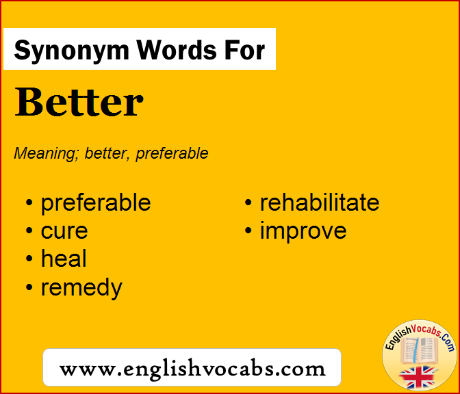 Synonym for Better, what is synonym word Better