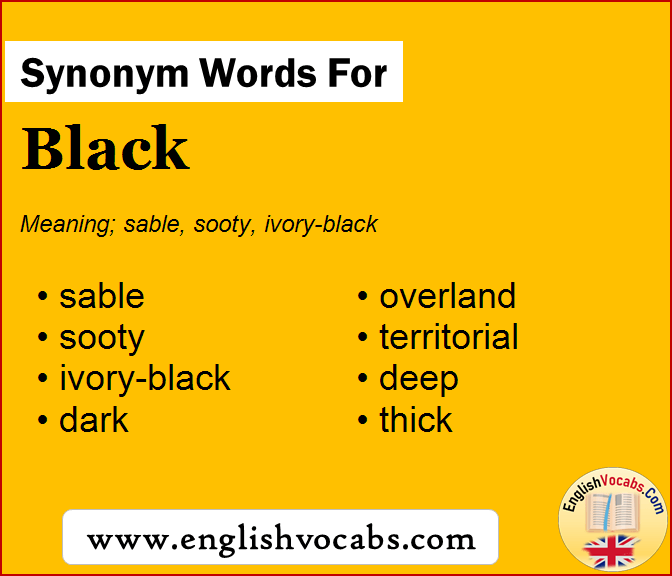 Synonym for Black, what is synonym word Black