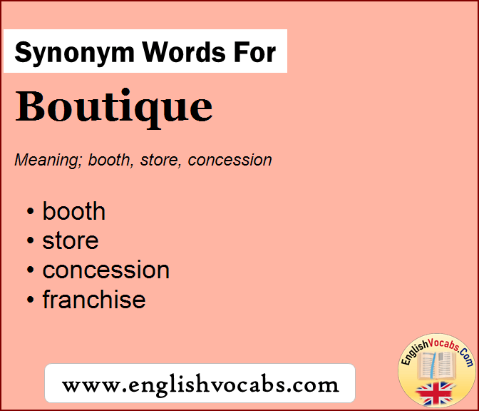 Synonym for Boutique, what is synonym word Boutique