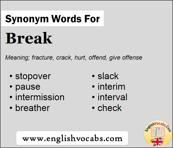 Synonym For Break What Is Synonym Word Break English Vocabs