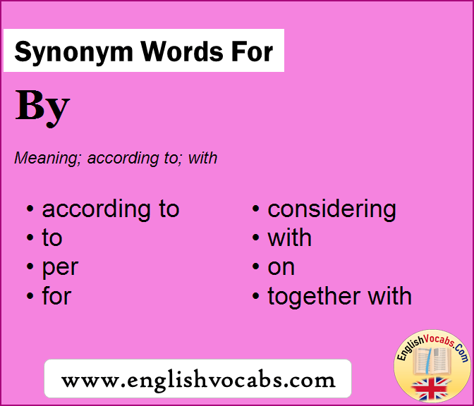 Synonym for By, what is synonym word By