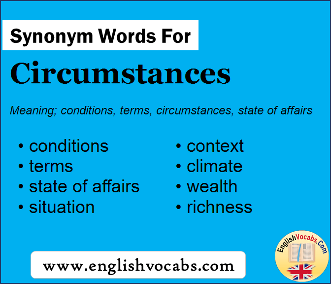 Synonym For Circumstances What Is Synonym Word Circumstances English 