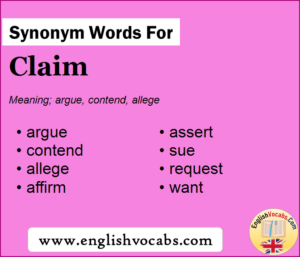 synonyms for claim essay