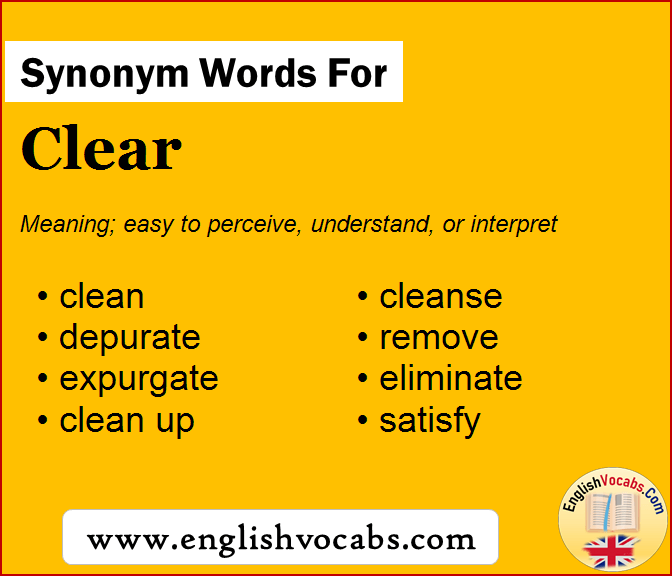 Synonym for Clear, what is synonym word Clear