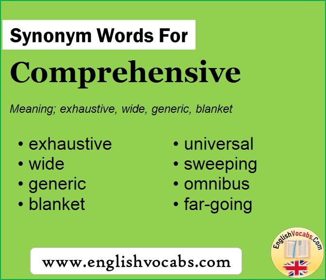 Synonym For Comprehensive What Is Synonym Word Comprehensive English 