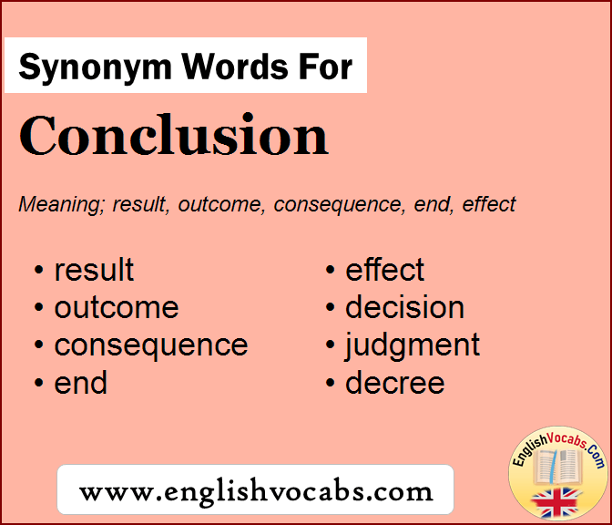 Synonym for Conclusion, what is synonym word Conclusion