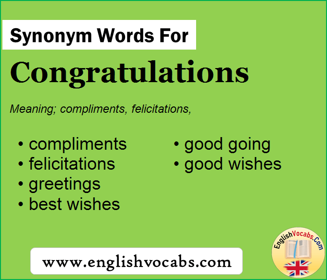 Synonym for Congratulations, what is synonym word Congratulations