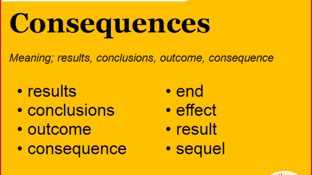 Synonym For Consequences What Is Synonym Word Consequences English Vocabs