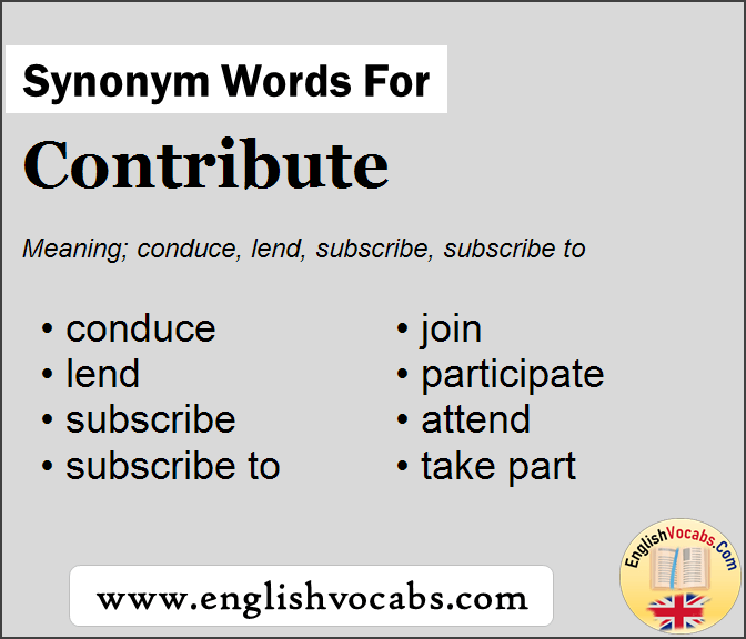 Synonym for Contribute, what is synonym word Contribute