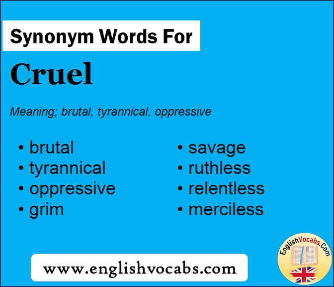 Synonym for Cruel, what is synonym word Cruel