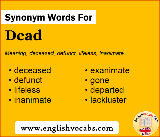 Synonym For Dead What Is Synonym Word Dead English Vocabs