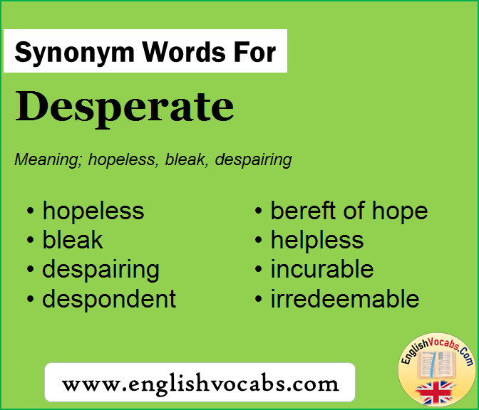 Synonym for Desperate, what is synonym word Desperate