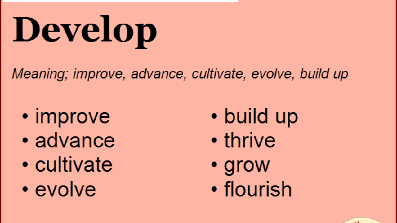 Synonym development Development Definition