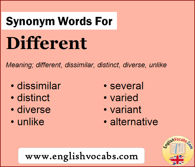 Synonym for Different, what is synonym word Different