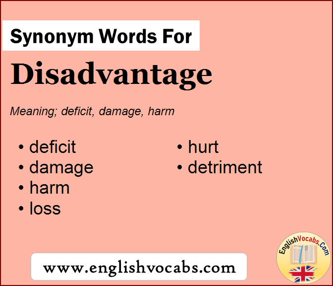 Synonym for Disadvantage, what is synonym word Disadvantage