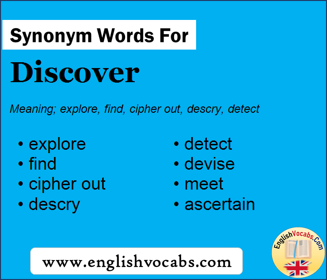 Synonym for Discover, what is synonym word Discover