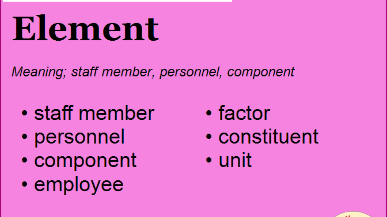 Synonym For Element What Is Synonym Word Element English Vocabs