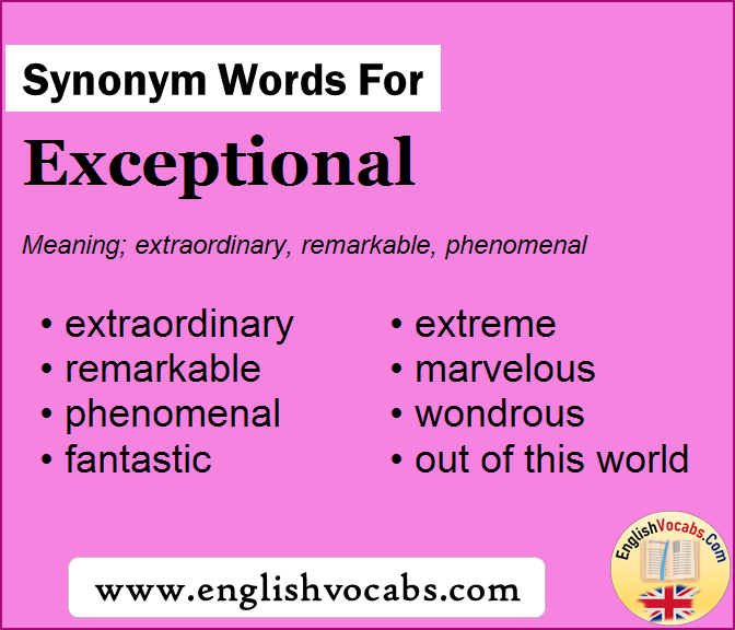 Synonym for Exceptional, what is synonym word Exceptional