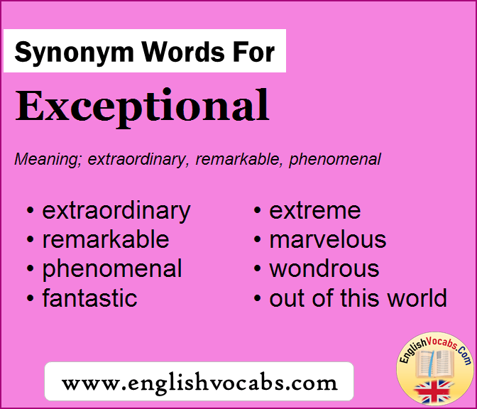 Synonym For Exceptional What Is Synonym Word Exceptional English Vocabs