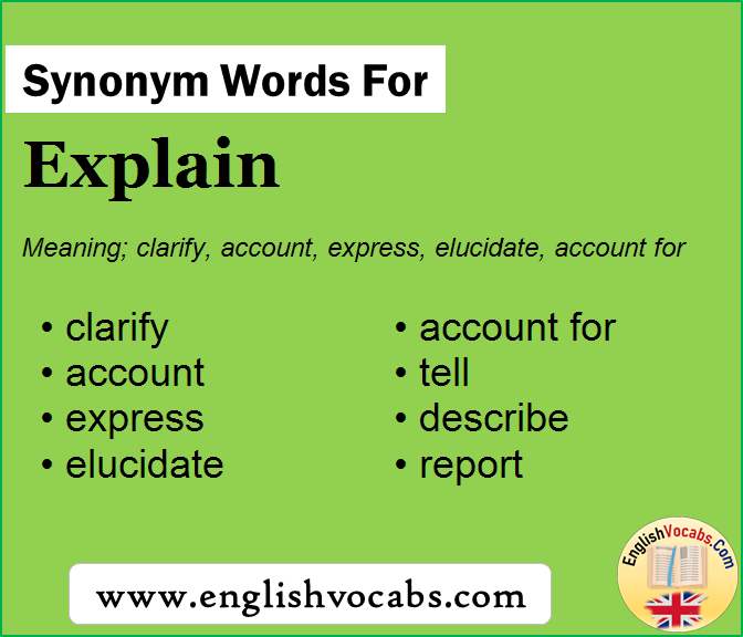 Synonym for Explain, what is synonym word Explain