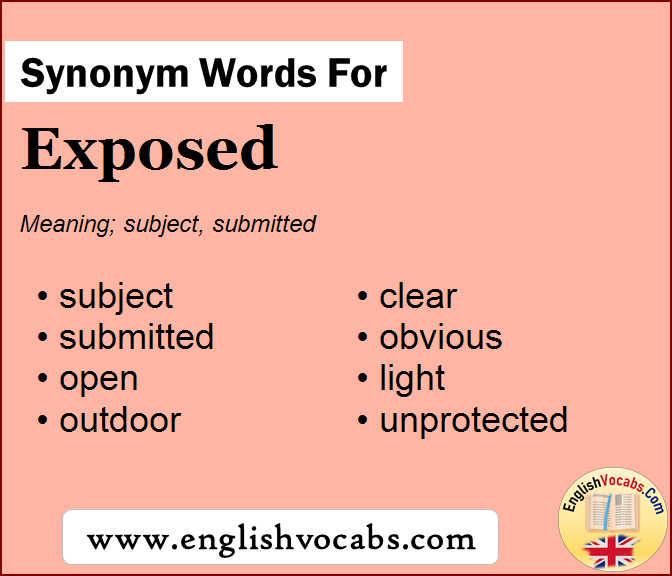 Synonym for Exposed, what is synonym word Exposed