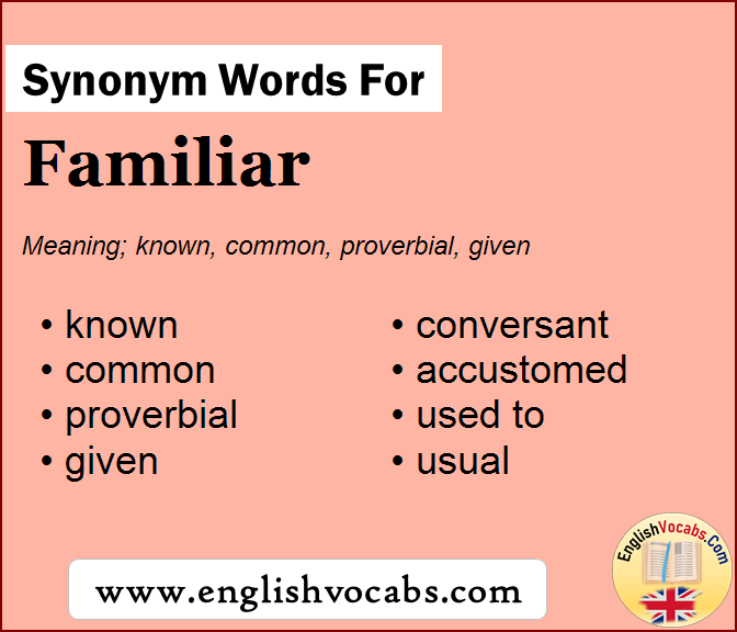 Synonym for Familiar, what is synonym word Familiar