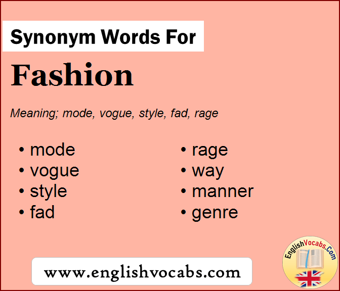 Synonym For Fashion What Is Synonym Word Fashion English Vocabs