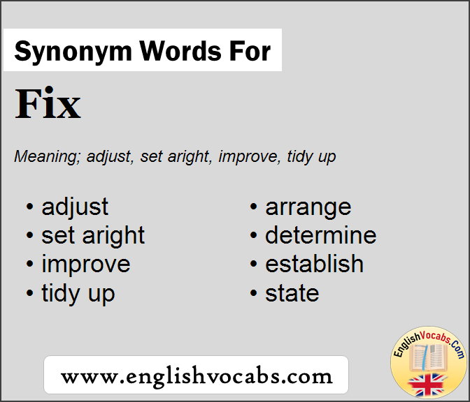 Synonym for Fix, what is synonym word Fix