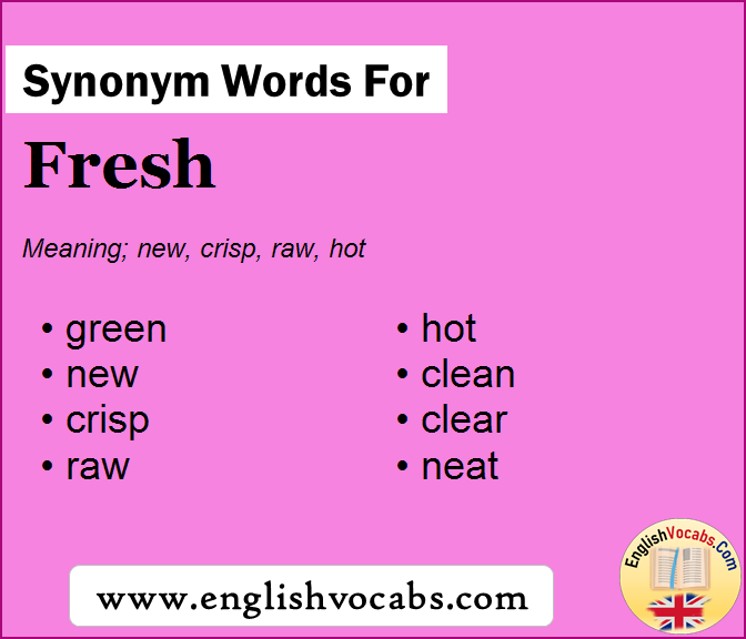 Synonym for Fresh, what is synonym word Fresh