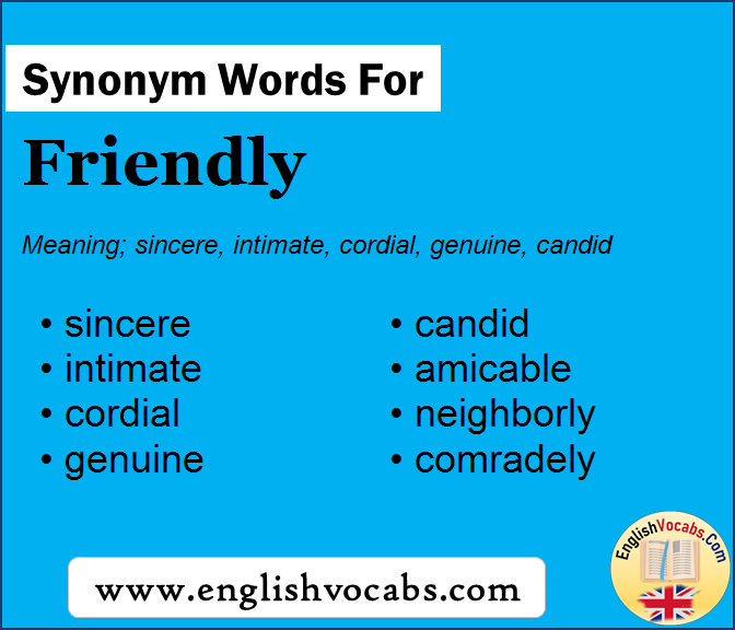 Synonym for Friendly, what is synonym word Friendly