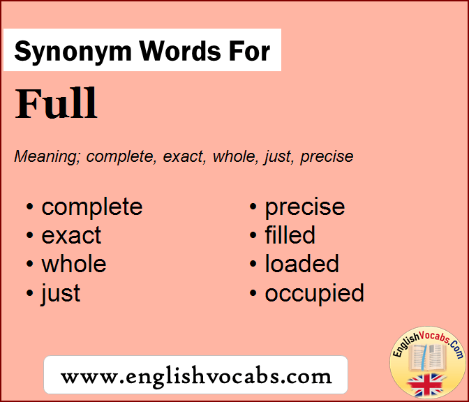 Synonym for Full, what is synonym word Full