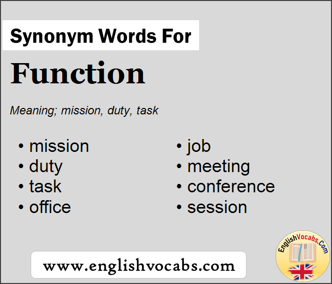 Synonym for Function, what is synonym word Function