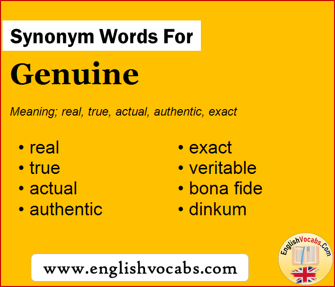 Synonym for Genuine, what is synonym word Genuine
