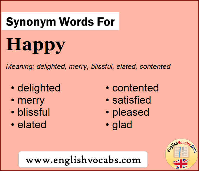 Synonym for Happy, what is synonym word Happy