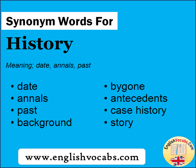 Synonym for History, what is synonym word History