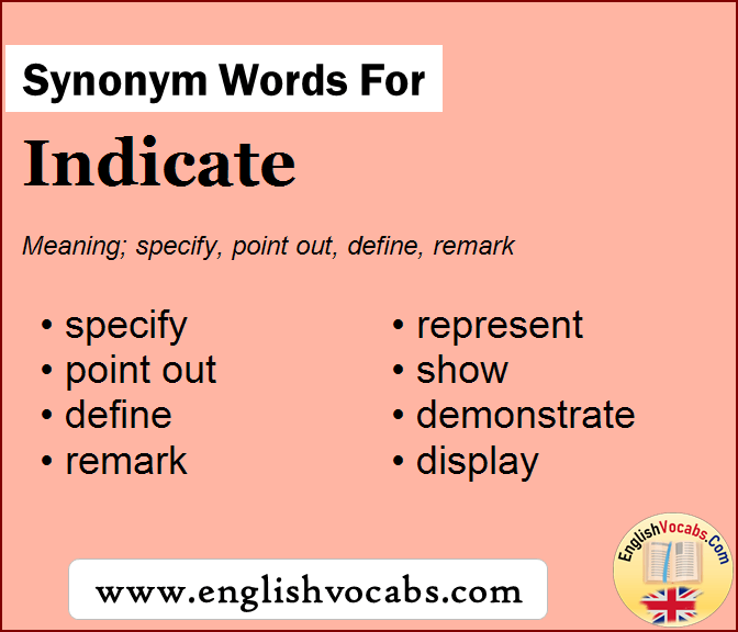 Synonym for Indicate, what is synonym word Indicate