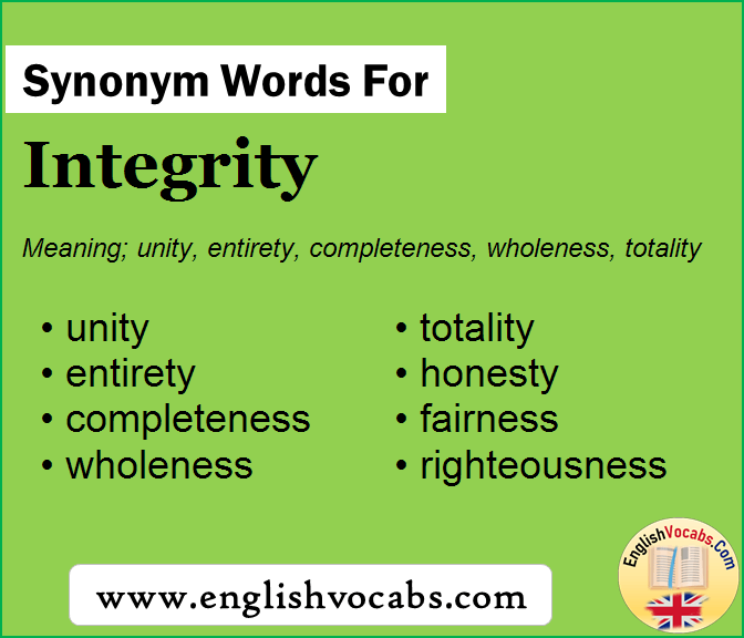 Synonym for Integrity, what is synonym word Integrity