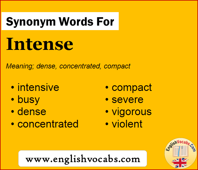 Synonym for Intense, what is synonym word Intense