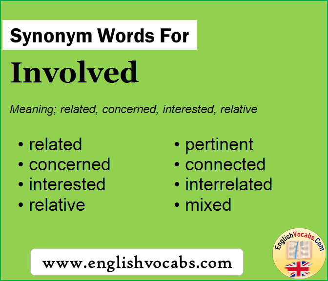 Synonym for Involved, what is synonym word Involved
