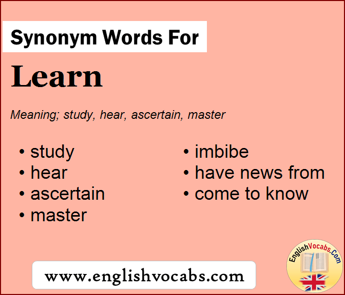 Synonym for Learn, what is synonym word Learn